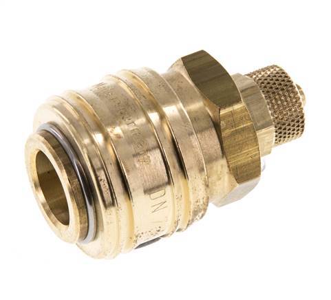 Messing DN 7,2 (Euro) Luftkupplungsmuffe 4x6 mm Überwurfmutter