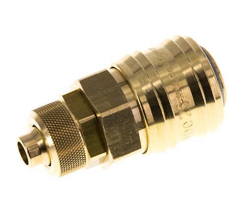 Messing DN 7,2 (Euro) Luftkupplungsmuffe 8x10 mm Überwurfmutter Doppelabsperrung
