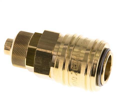 Messing DN 7,2 (Euro) Luftkupplungsmuffe 8x10 mm Überwurfmutter Doppelabsperrung