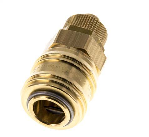 Messing DN 7,2 (Euro) Luftkupplungsmuffe 8x10 mm Überwurfmutter Doppelabsperrung