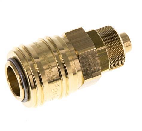Messing DN 7,2 (Euro) Luftkupplungsmuffe 8x10 mm Überwurfmutter Doppelabsperrung