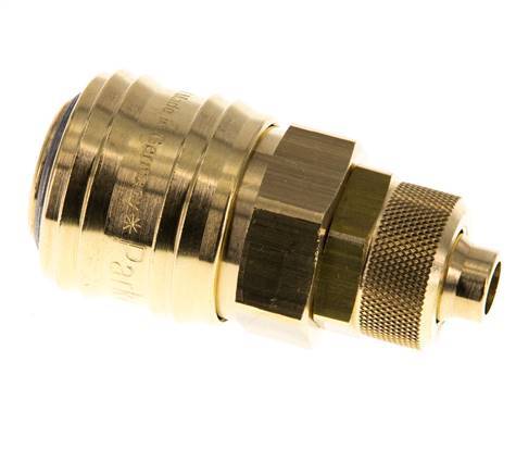 Messing DN 7,2 (Euro) Luftkupplungsmuffe 8x10 mm Überwurfmutter Doppelabsperrung