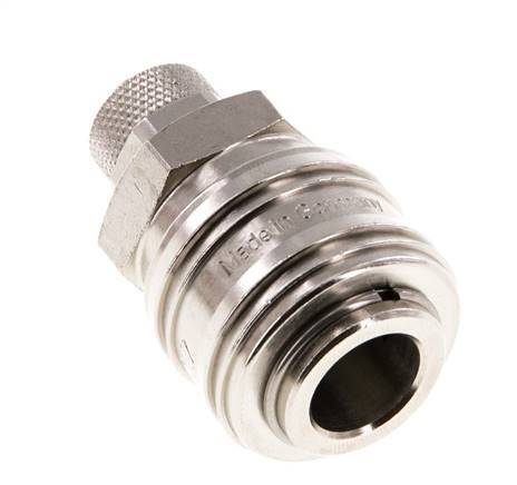 Nickel-plated Brass DN 7.2 (Euro) Air Coupling Socket 6x8 mm Union Nut