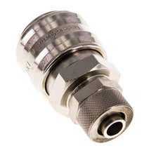 Messing vernickelt DN 7,2 (Euro) Luftkupplungsmuffe 8x10 mm Überwurfmutter