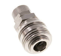 Messing vernickelt DN 7,2 (Euro) Luftkupplungsmuffe 9x12 mm Überwurfmutter