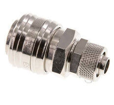 Messing vernickelt DN 7,2 (Euro) Luftkupplungsmuffe 9x12 mm Überwurfmutter