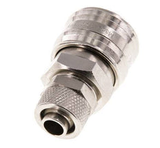 Messing vernickelt DN 7,2 (Euro) Luftkupplungsmuffe 9x12 mm Überwurfmutter