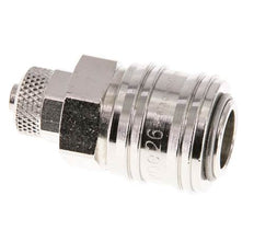 Messing vernickelt DN 7,2 (Euro) Luftkupplungsmuffe 6x8 mm Überwurfmutter Doppelabsperrung