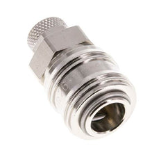 Messing vernickelt DN 7,2 (Euro) Luftkupplungsmuffe 6x8 mm Überwurfmutter Doppelabsperrung