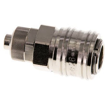 Messing vernickelt DN 7,2 (Euro) Luftkupplungsmuffe 8x10 mm Überwurfmutter Doppelabsperrung