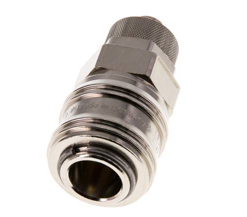 Messing vernickelt DN 7,2 (Euro) Luftkupplungsmuffe 8x10 mm Überwurfmutter Doppelabsperrung