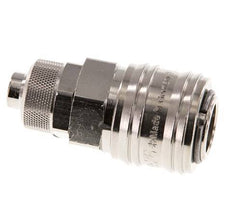 Messing vernickelt DN 7,2 (Euro) Luftkupplungsmuffe 9x12 mm Überwurfmutter Doppelabsperrung