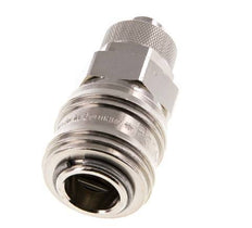 Messing vernickelt DN 7,2 (Euro) Luftkupplungsmuffe 9x12 mm Überwurfmutter Doppelabsperrung