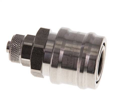 Edelstahl DN 7,2 (Euro) Luftkupplung Muffe 6x8 mm Überwurfmutter Doppelabsperrung