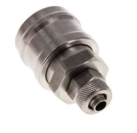 Edelstahl DN 7,2 (Euro) Luftkupplung Muffe 6x8 mm Überwurfmutter Doppelabsperrung