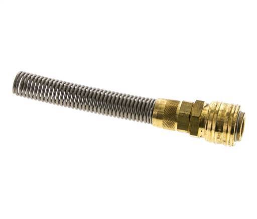 Messing DN 7,2 (Euro) Luftkupplungsmuffe 9x12 mm Überwurfmutter Biegeschutz