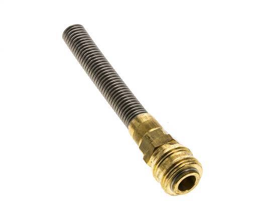 Messing DN 7,2 (Euro) Luftkupplungsmuffe 9x12 mm Überwurfmutter Biegeschutz