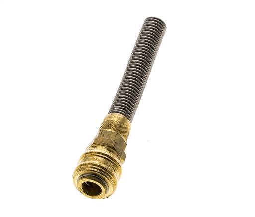 Messing DN 7,2 (Euro) Luftkupplungsmuffe 9x12 mm Überwurfmutter Biegeschutz