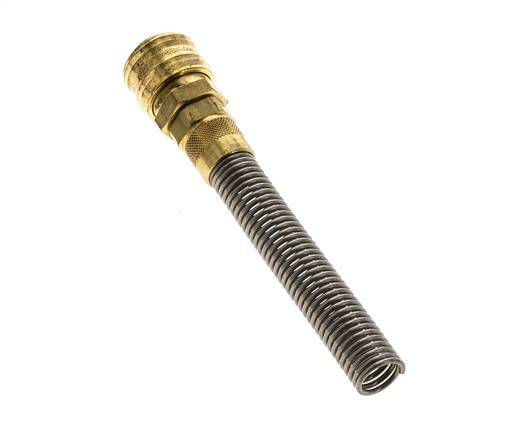 Messing DN 7,2 (Euro) Luftkupplungsmuffe 9x12 mm Überwurfmutter Biegeschutz