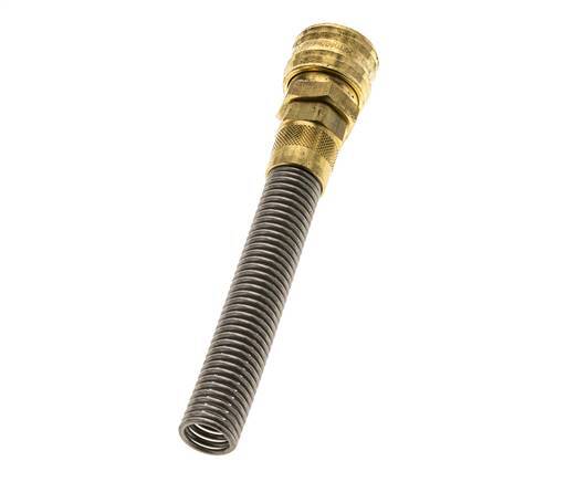 Messing DN 7,2 (Euro) Luftkupplungsmuffe 9x12 mm Überwurfmutter Biegeschutz