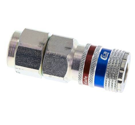 Steel/brass DN 7.6 (7.2 Euro) Safety Air Coupling Socket 11x16 mm (streamline) Union Nut