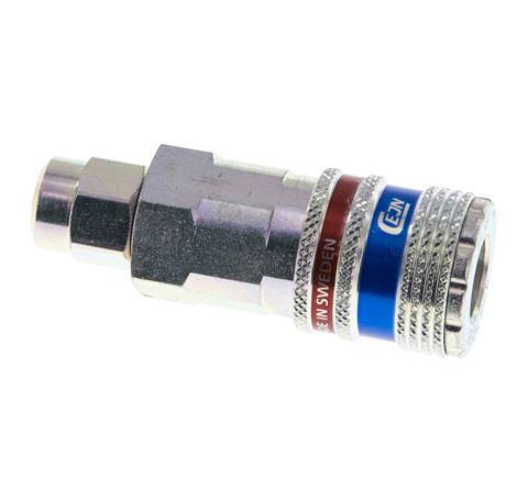 Stahl/Messing DN 7,6 (7,2 Euro) Sicherheitsluftkupplung Muffe 5x8 mm (streamline) Überwurfmutter