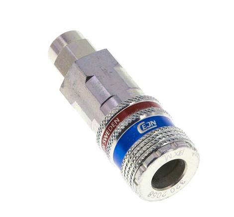 Stahl/Messing DN 7,6 (7,2 Euro) Sicherheitsluftkupplung Muffe 5x8 mm (streamline) Überwurfmutter