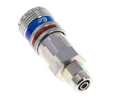 Stahl/Messing DN 7,6 (7,2 Euro) Sicherheitsluftkupplung Muffe 5x8 mm (streamline) Überwurfmutter