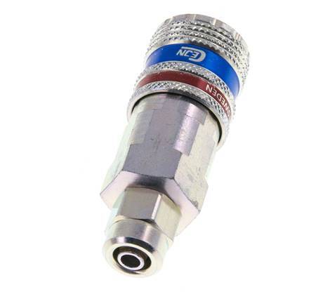 Stahl/Messing DN 7,6 (7,2 Euro) Sicherheitsluftkupplung Muffe 5x8 mm (streamline) Überwurfmutter