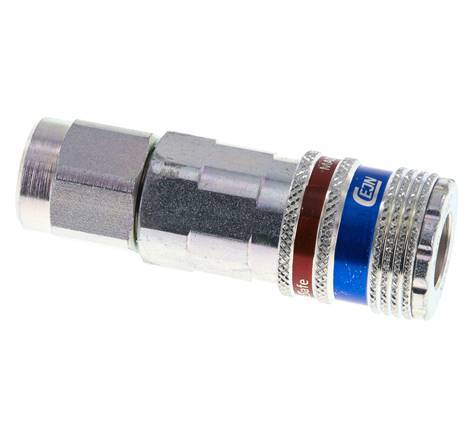 Stahl/Messing DN 7,6 (7,2 Euro) Sicherheitsluftkupplung Muffe 8x12 mm (streamline) Überwurfmutter