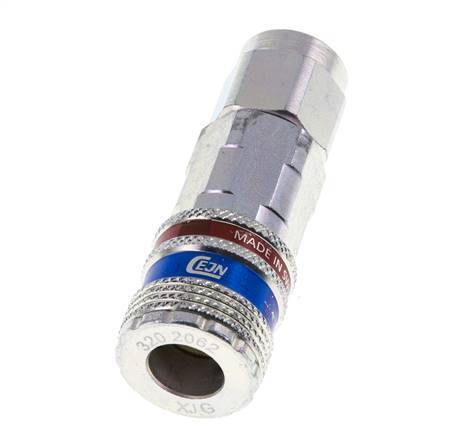 Stahl/Messing DN 7,6 (7,2 Euro) Sicherheitsluftkupplung Muffe 8x12 mm (streamline) Überwurfmutter