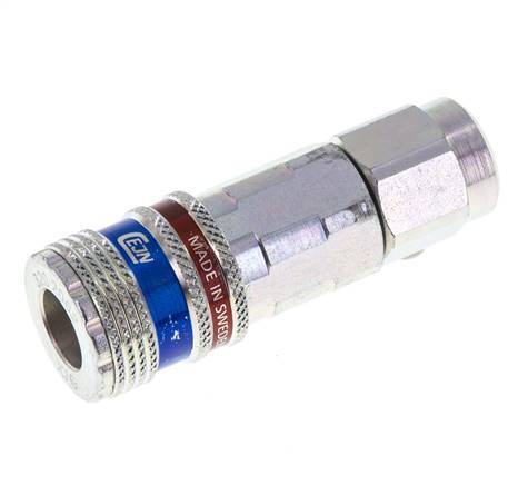 Stahl/Messing DN 7,6 (7,2 Euro) Sicherheitsluftkupplung Muffe 8x12 mm (streamline) Überwurfmutter