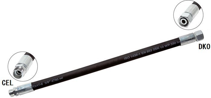 2SN Hydraulic Hose With M14x1.5 DKO/CEL Fitting 315 bar (OP) 2 m