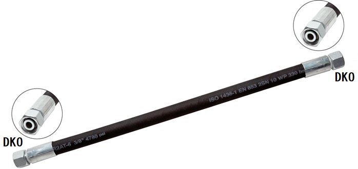 2SN Hydraulic Hose With M16x1.5 DKO/DKO Fitting 315 bar (OP) 1 m