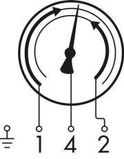 Contact Pressure Gauge 1NC/2NO 0..6bar (87psi) Stainless Steel/Brass 100mm Class 1 Below Connection