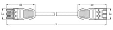 WAGO B2ca 3-Pole Interconnecting Cable 2.5mm² 1M Black - 771-9293/017-101