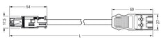Wago Midi Eca Steckdosen-Stecker Kabel 3G2.5mm 5M Schwarz - 774-9993/1507-501