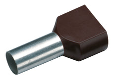 Zwillingsdraht-Endhülsen 2x1.5mm2 Schwarz Isoliert - 182412 [100 Stück]