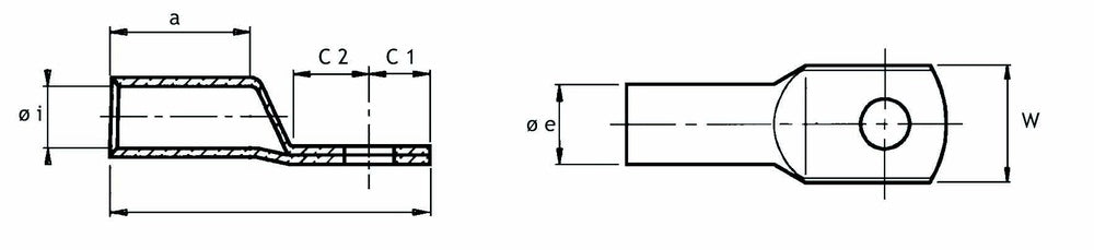 Cimco Press Cable Lug For Copper Cable - 180724 [50 Pieces]