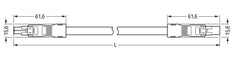 WAGO B2ca Vorgefertigtes Kabel 2x1.5mm Männlich-Weiblich 3M Blau - 891-8282/016-301
