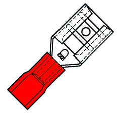 Nylon Insulated Female Spade Terminal 2.8mm Red - 151000 [100 Pieces]