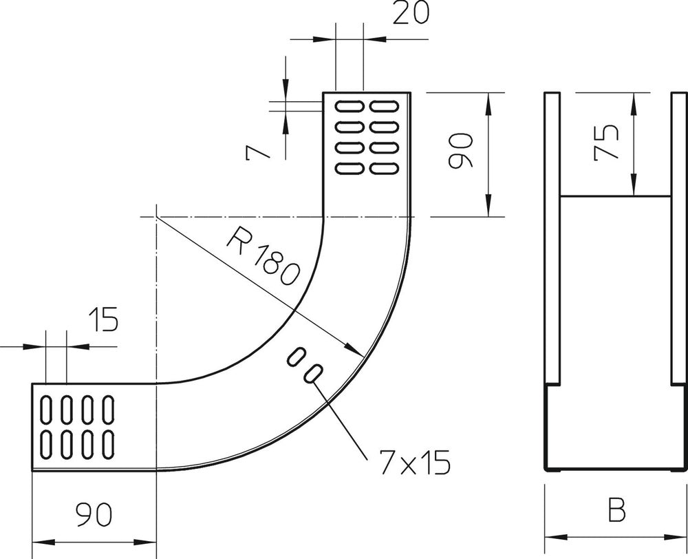 OBO RBV Biegung/Eckstück Kabelrinne - 7007017