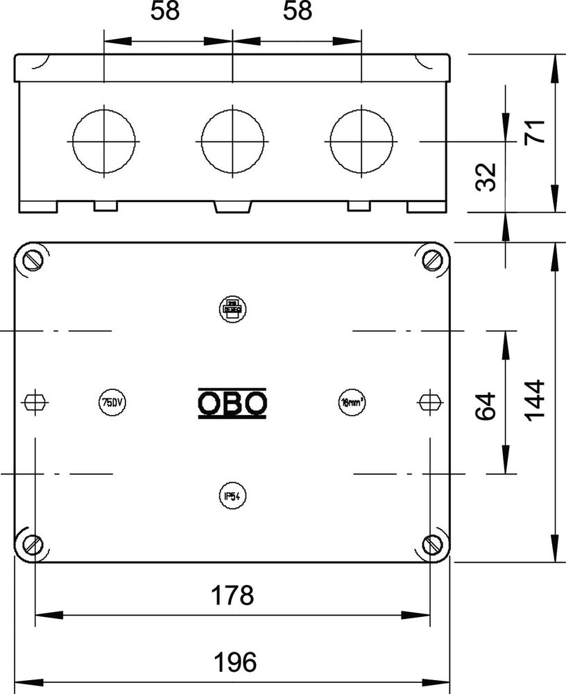 OBO B Aufputzdose Wand/Decke - 2002523