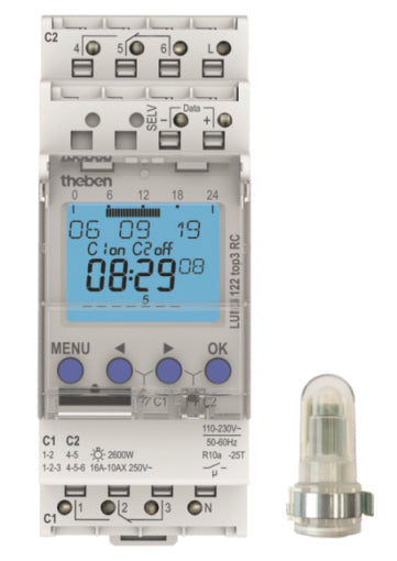 Theben Luna Dämmerungsschalter für DIN-Schiene - 1220130