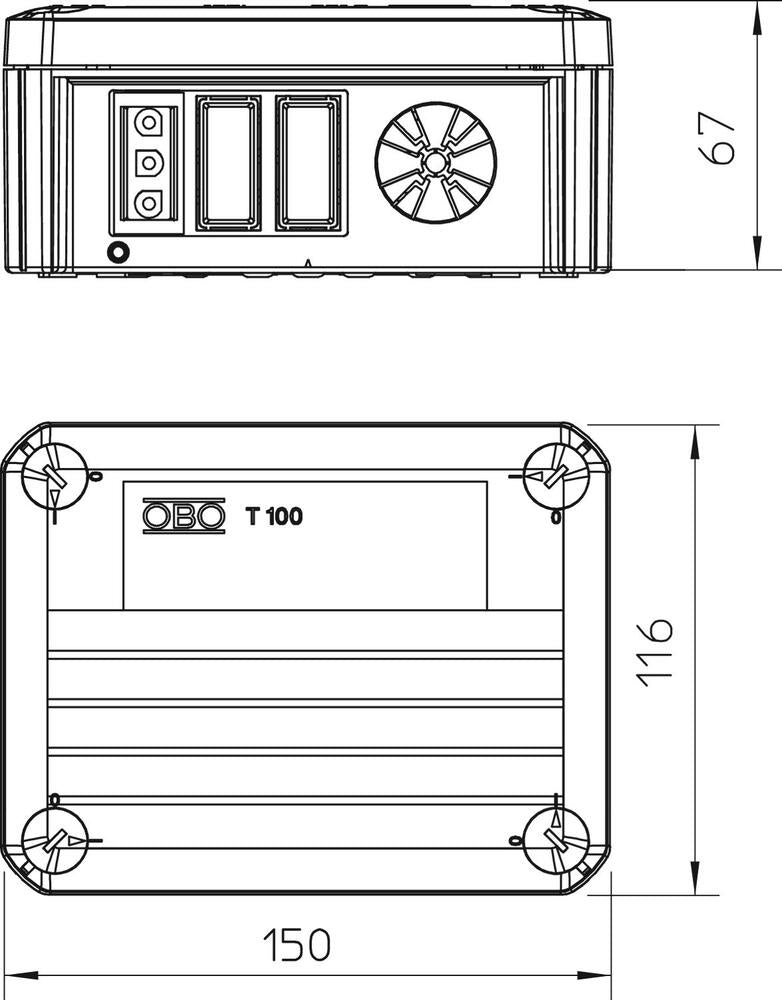 OBO T-Box Aufputzdose Wand/Decke - 2007809