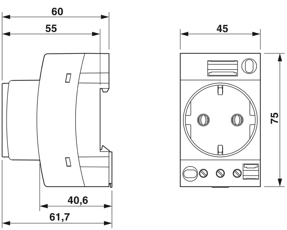 Phoenix Contact Wandsteckdose Modular - 0804024