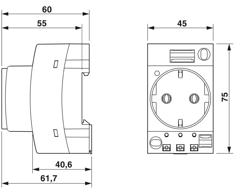 Phoenix Contact Wandsteckdose Modular - 0804040