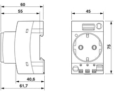 Phoenix Contact Wandsteckdose Modular - 0804040