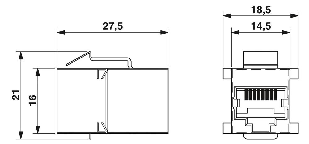 Phoenix Contact VS-Kontaktblock für Rechteckstecker - 1689064