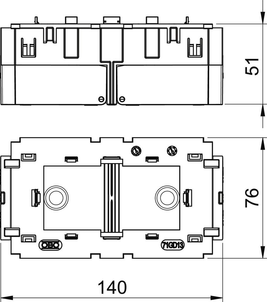 OBO Mounting Box Wall channel - 6288583